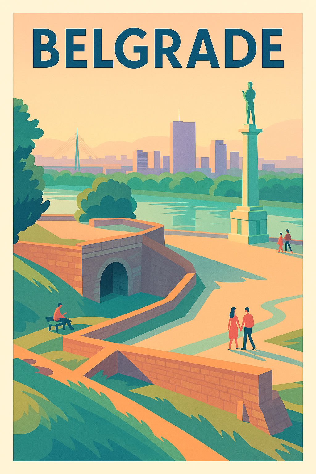 Affiche de Belgrade - L'élégance intemporelle au bord de la rivière