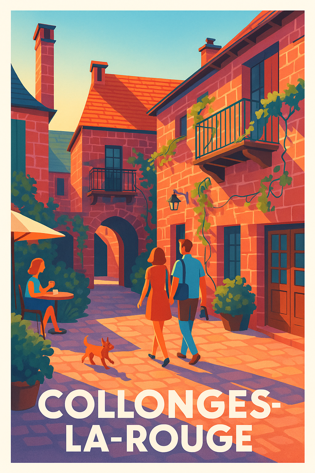 Affiche Collonges-la-Rouge — Charme et lumière au cœur du village rouge · poster d'art de Collonges-la-Rouge