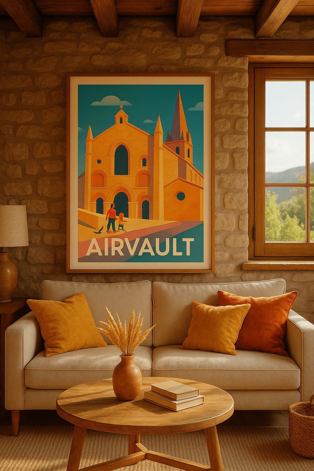 Deux-Sèvres France Affiche de Airvault - L’éclat intemporel de l’abbaye