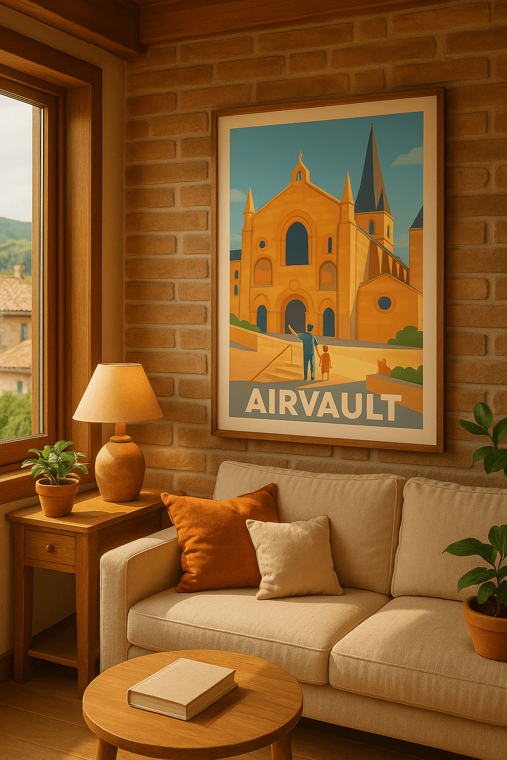 Deux-Sèvres France Affiche de Airvault - Lumières dorées et patrimoine historique
