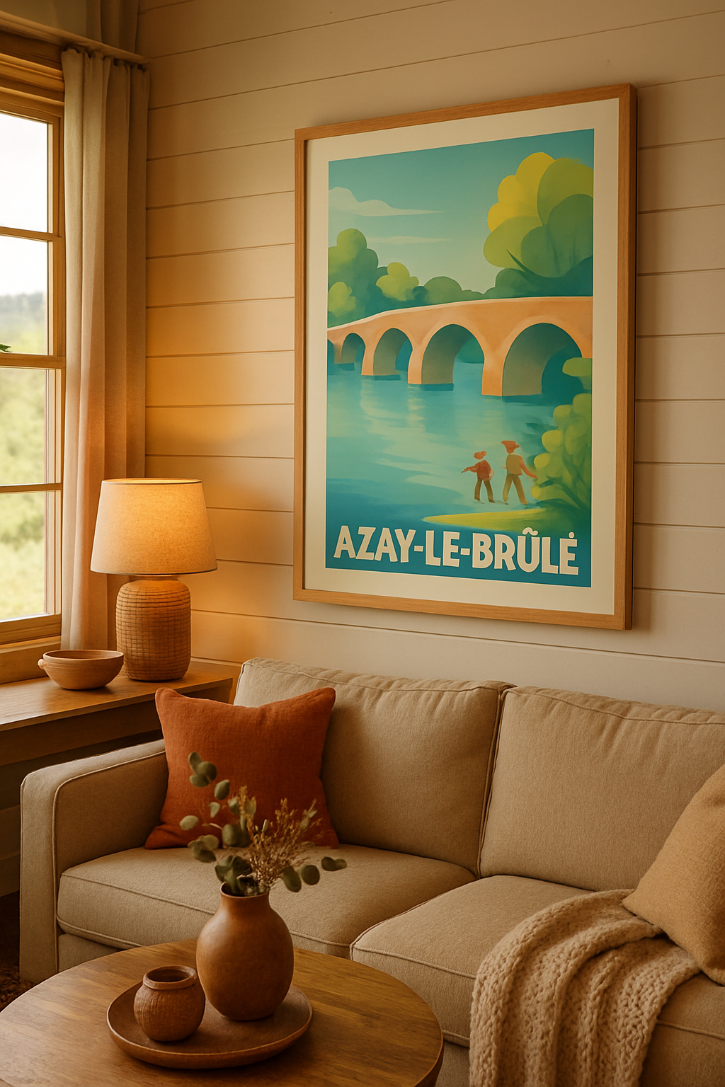 Deux-Sèvres France Affiche de Azay-le-Brûlé - Charme et Sérénité au Fil de l'Eau