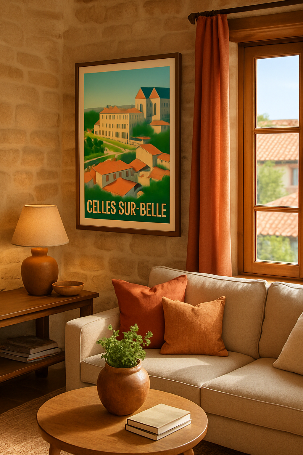 Deux-Sèvres France Affiche de Celles-sur-Belle - Charme et douceur de la campagne française