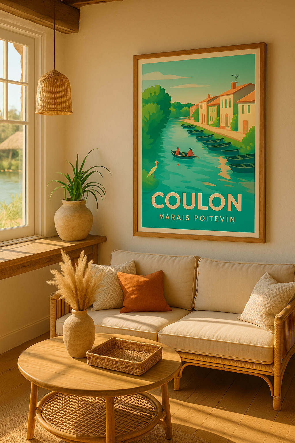 Deux-Sèvres France Affiche de Coulon - Sérénité au cœur du Marais Poitevin