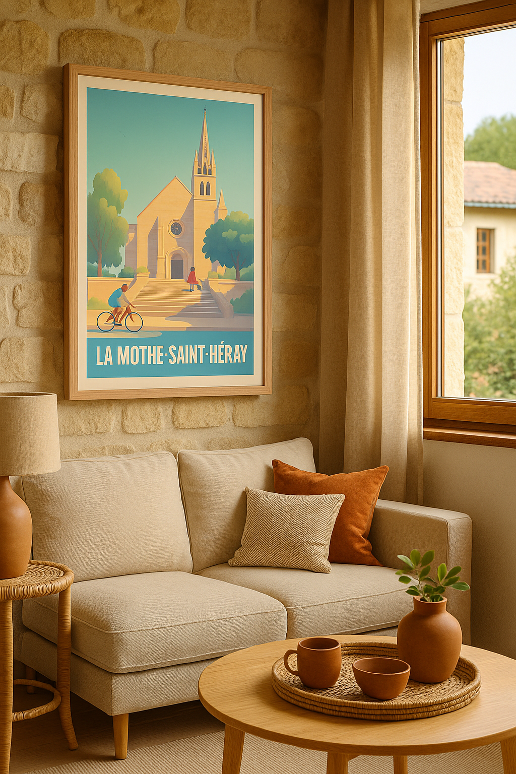 Deux-Sèvres France Affiche de La Mothe-Saint-Héray - Charme et sérénité au cœur de la ville