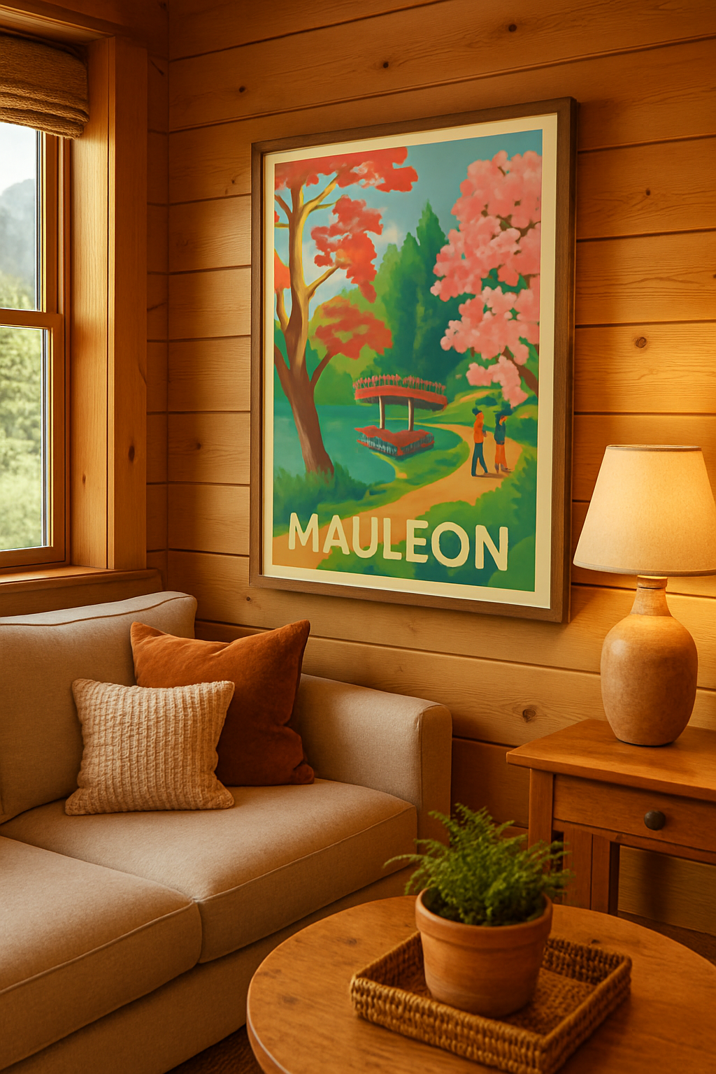 Affiche Mauleon — Promenade paisible au jardin japonais · poster d'art de Mauleon