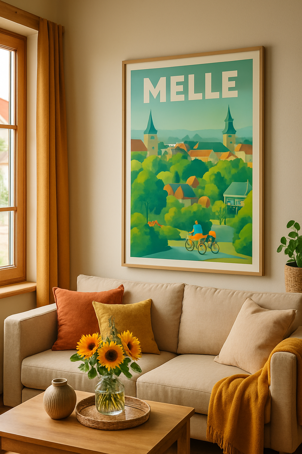 Deux-Sèvres France Affiche de Melle - Charme bucolique et douceur de vivre