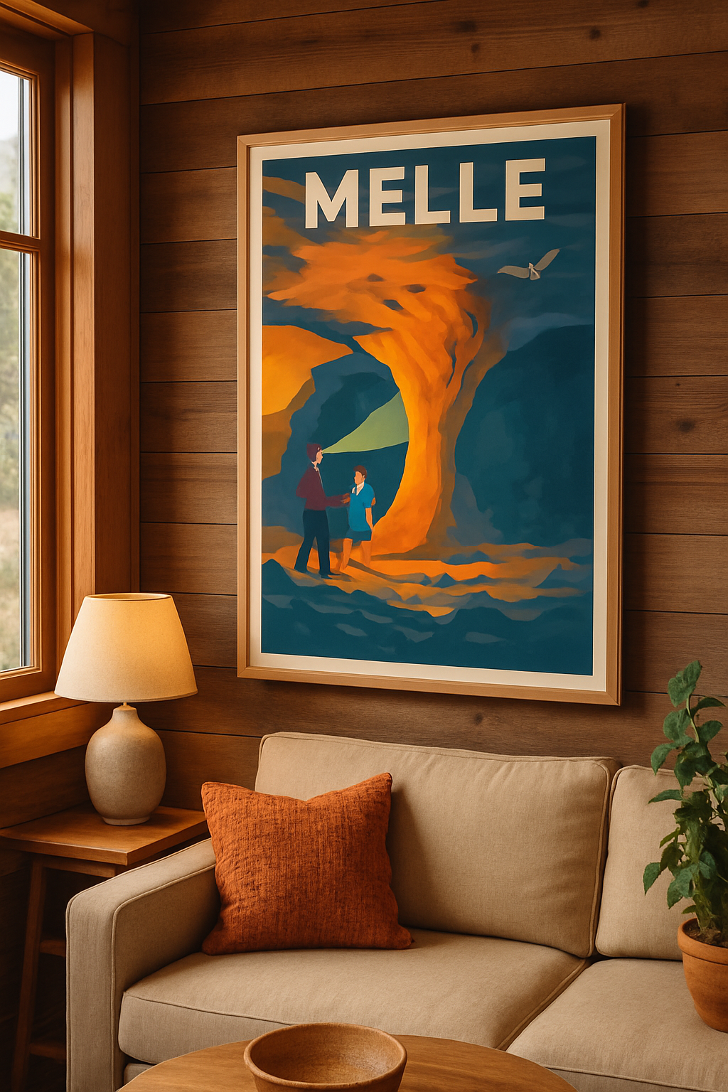 Affiche Melle — Exploration lumineuse de la grotte · poster d'art de Melle