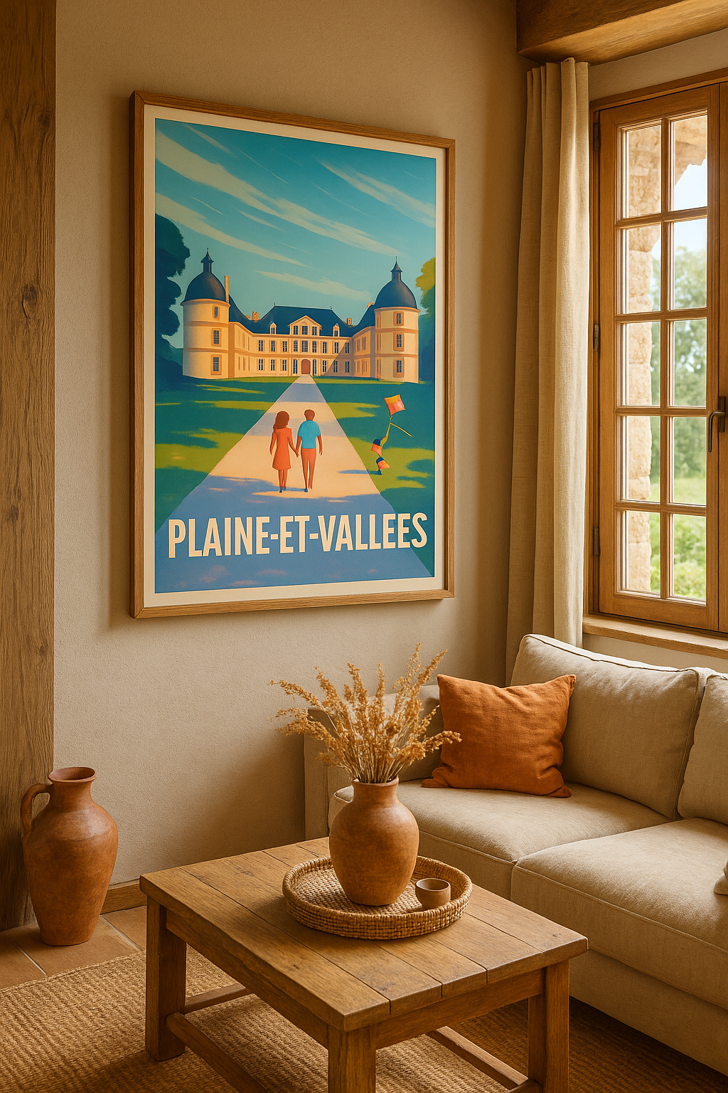 Affiche Plaine-et-Vallées — Promenade au Château en famille · poster d'art de Plaine-et-Vallées