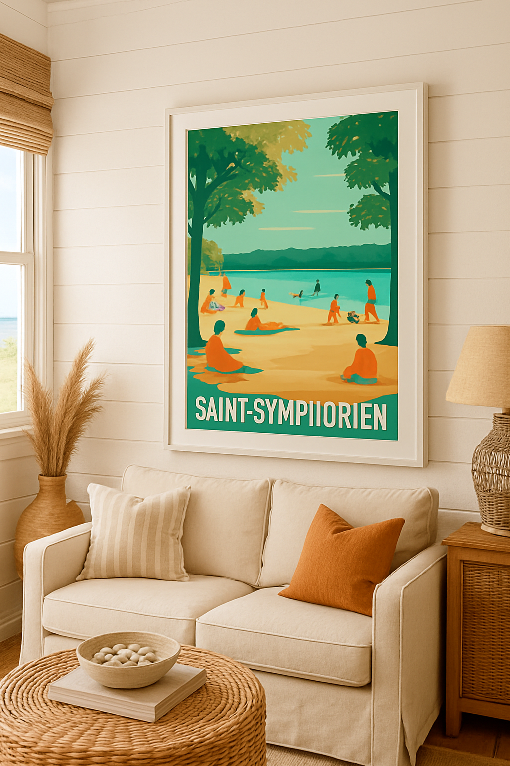 Deux-Sèvres France Affiche de Saint-Symphorien - Détente et baignade au bord du lac