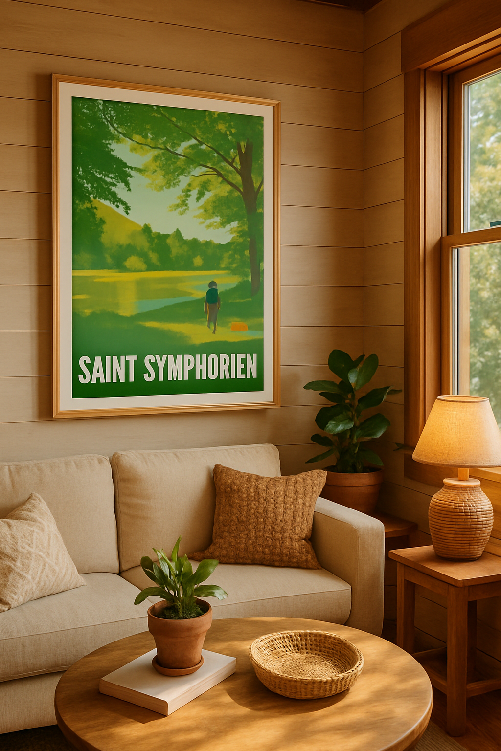 Deux-Sèvres France Affiche de Saint-Symphorien - Promenade bucolique au bord de l'eau