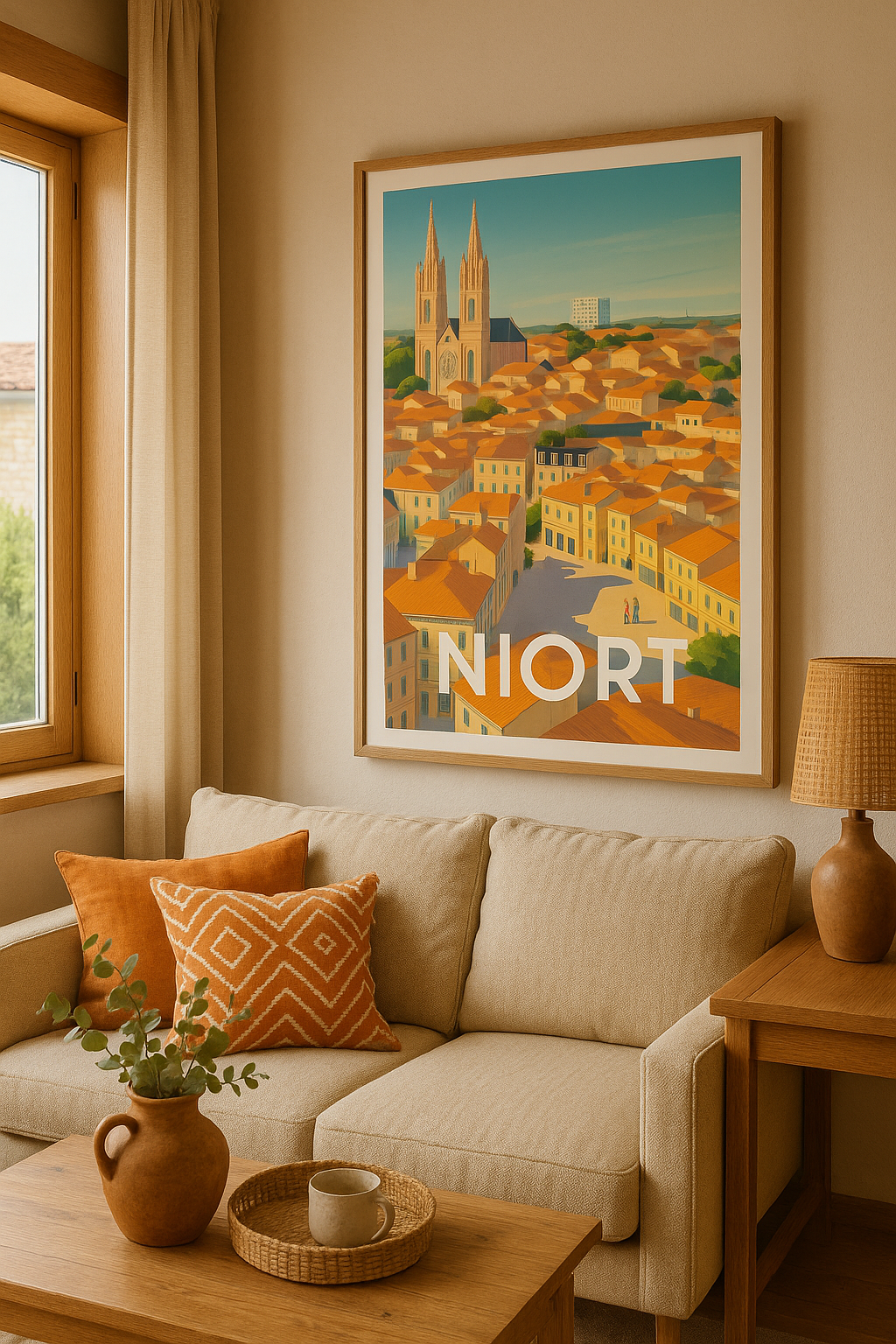 Affiche Niort — Charme et lumière au cœur de la ville · poster d'art de Niort