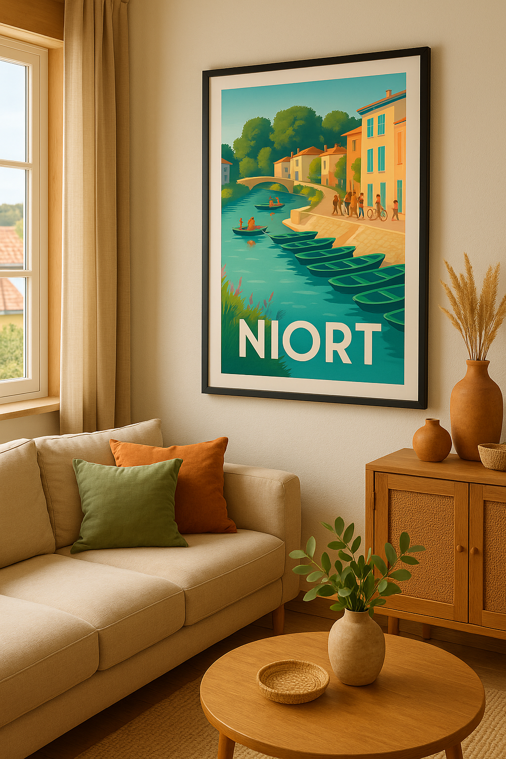 Affiche Niort — Charme et sérénité au fil de l'eau · poster d'art de Niort