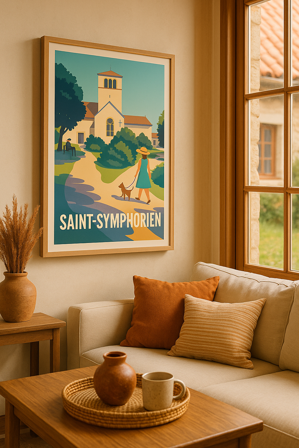Affiche Saint-Symphorien — Promenade paisible au cœur du village · poster d'art de Saint-Symphorien