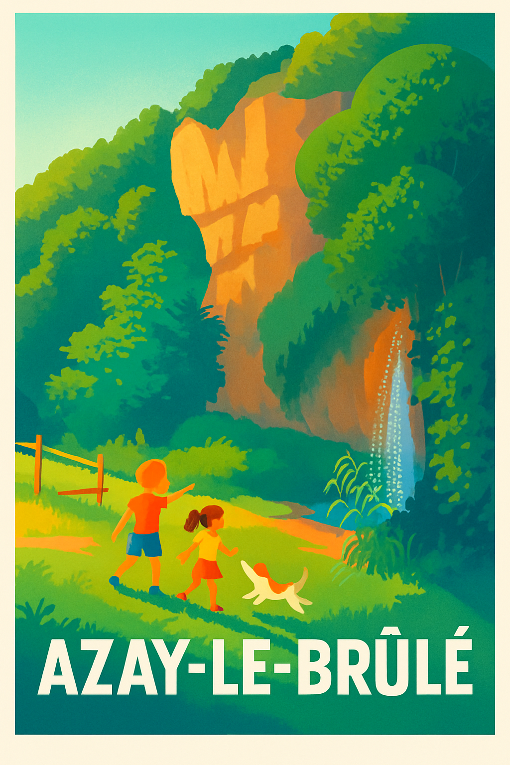 Deux-Sèvres France Pas de Cadre / 20 × 30cm Affiche de Azay-le-Brûlé - Évasion nature et fraîcheur