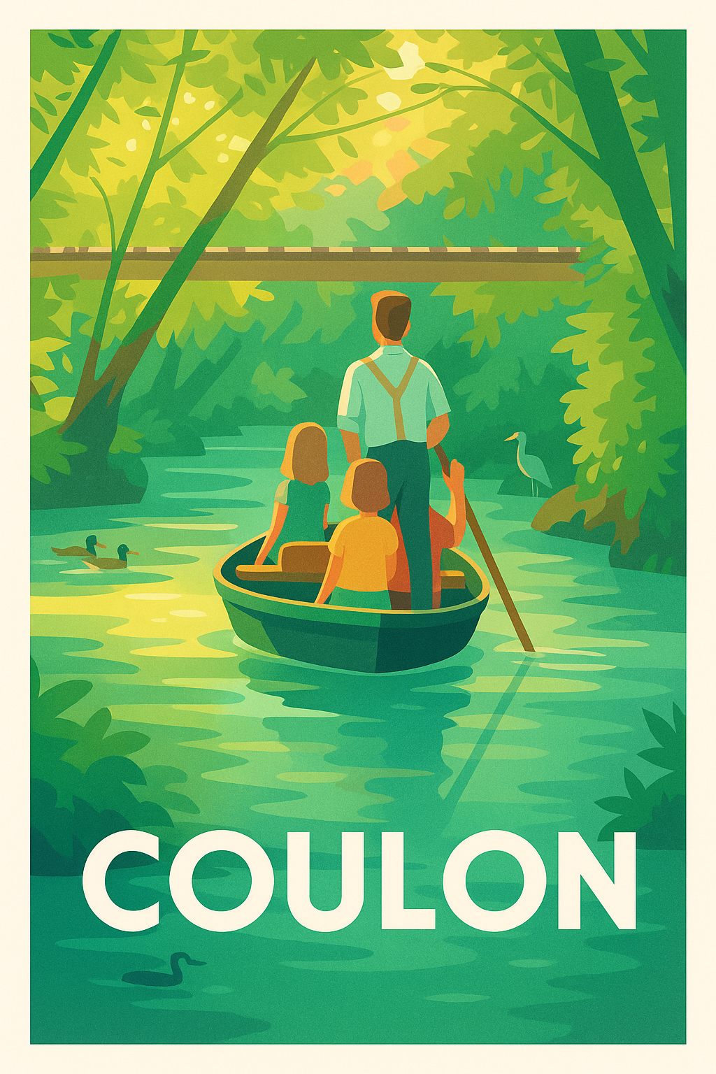 Deux-Sèvres France Pas de Cadre / 20 × 30cm Affiche de Coulon - Immersion paisible au cœur de la nature