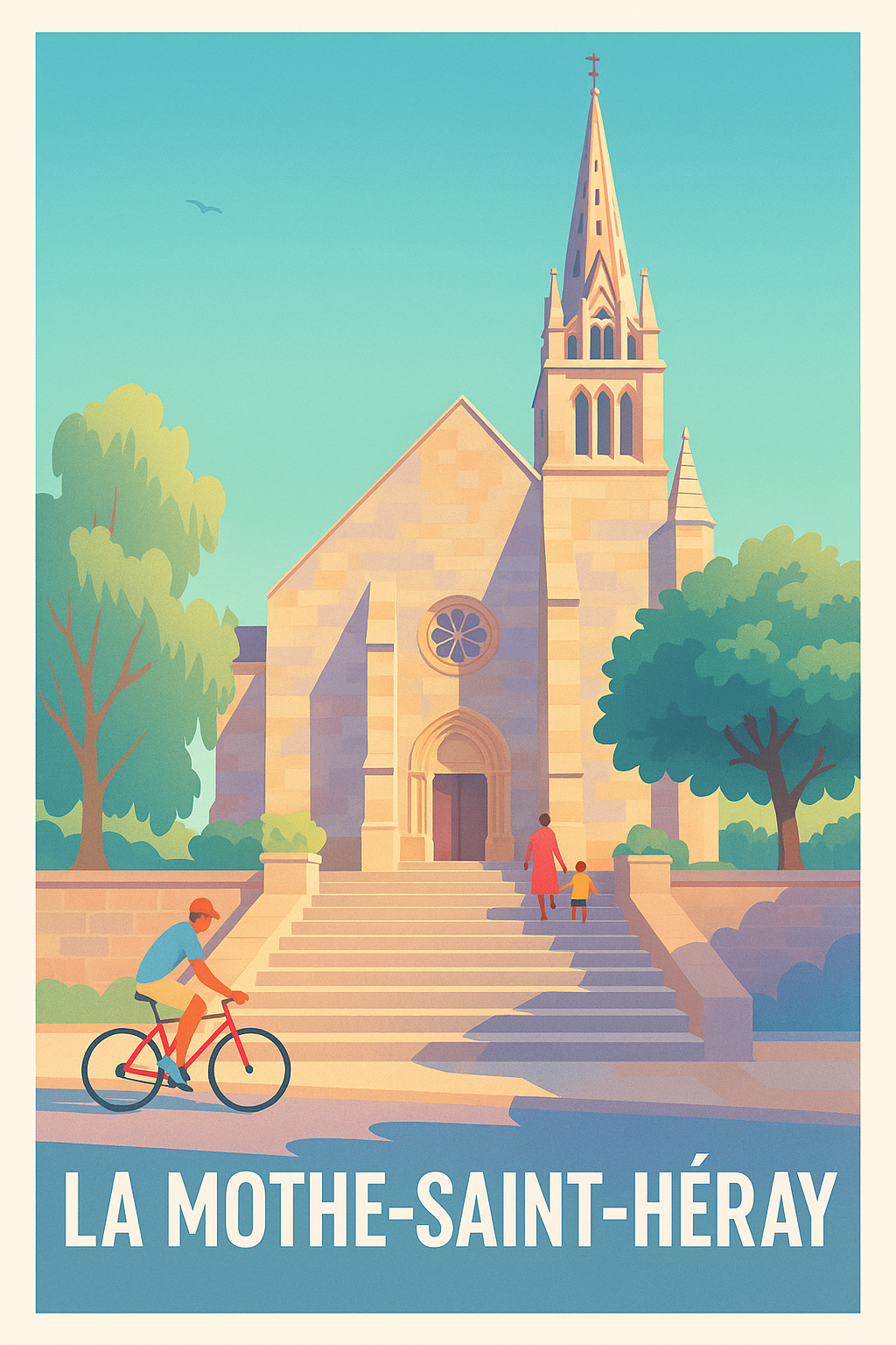 Affiche La Mothe-Saint-Héray — Charme et sérénité au cœur de la ville · poster d'art de La Mothe-Saint-Héray
