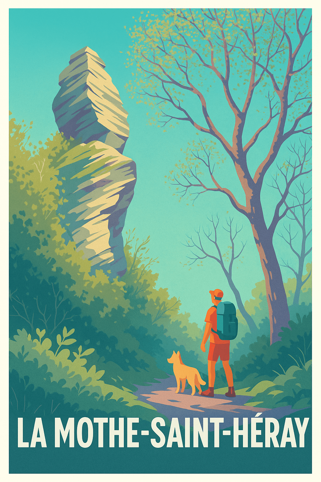 Deux-Sèvres France Pas de Cadre / 20 × 30cm Affiche de La Mothe-Saint-Héray - Évasion Nature et Randonnée