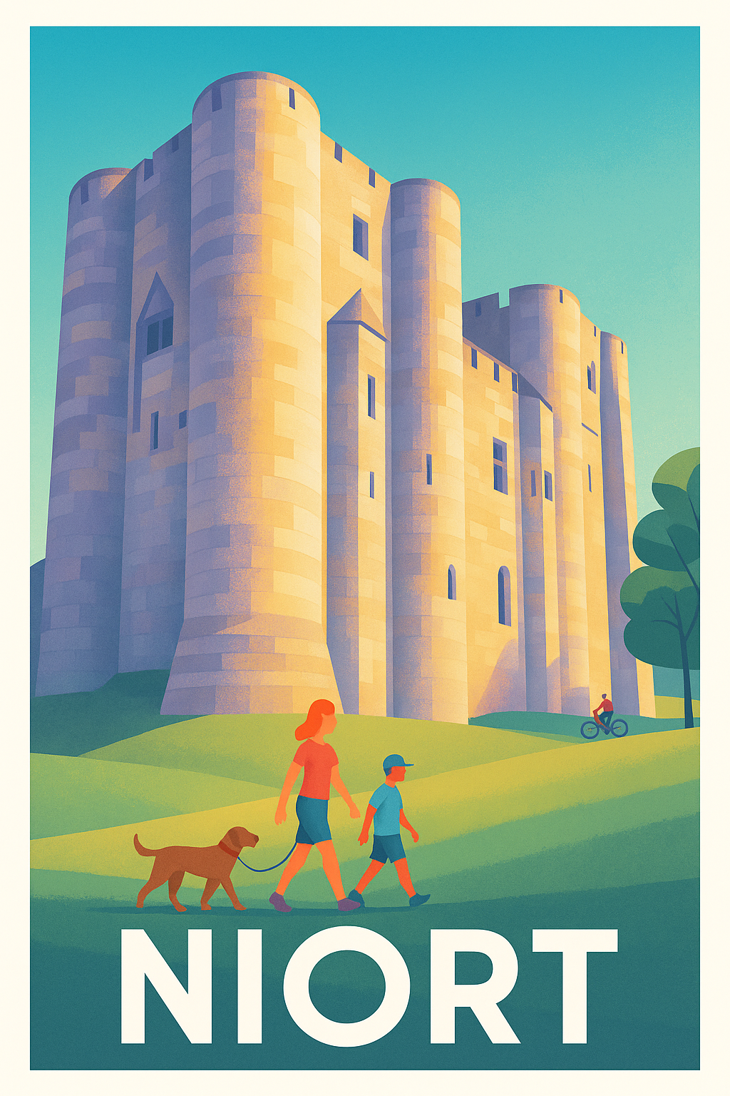 Deux-Sèvres France Pas de Cadre / 20 × 30cm Affiche Niort - L'élégance médiévale au cœur de la ville