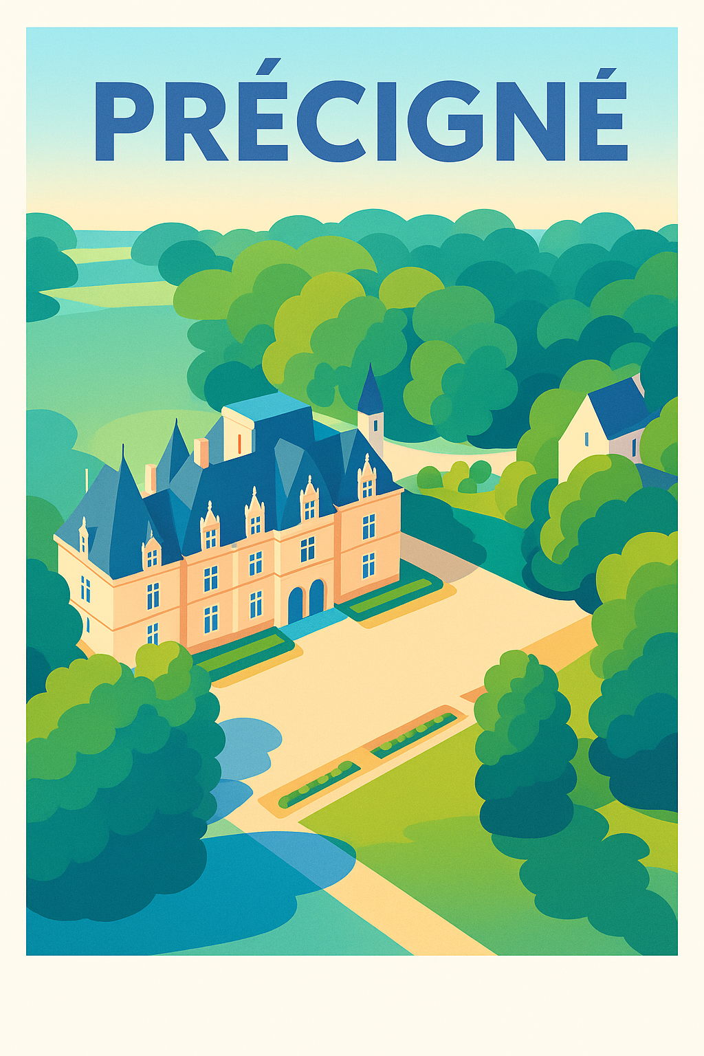 Affiche de Précigné - Élégance et patrimoine en Pays de la Loire