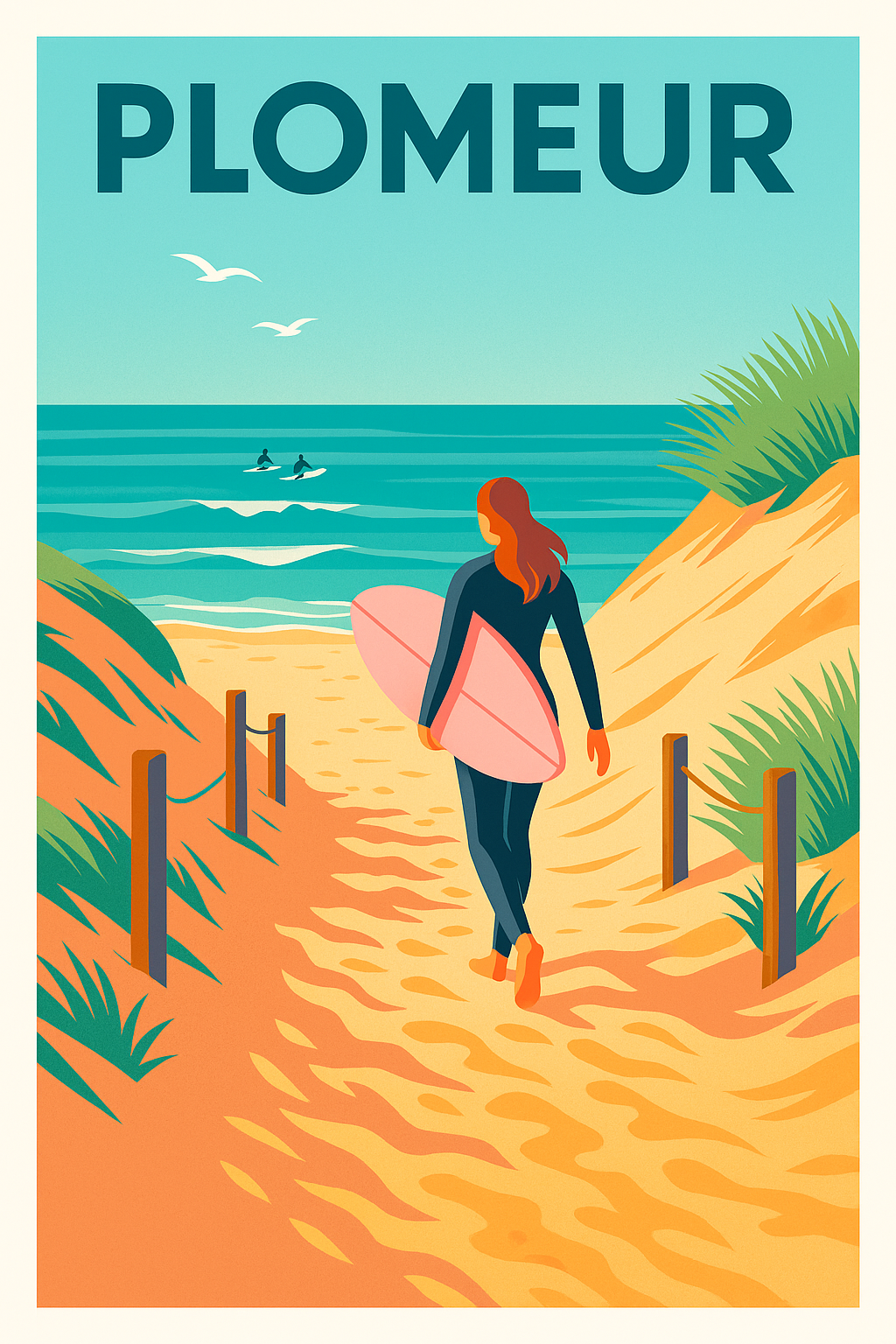 Affiche de Plomeur - L'appel de l'océan et du surf