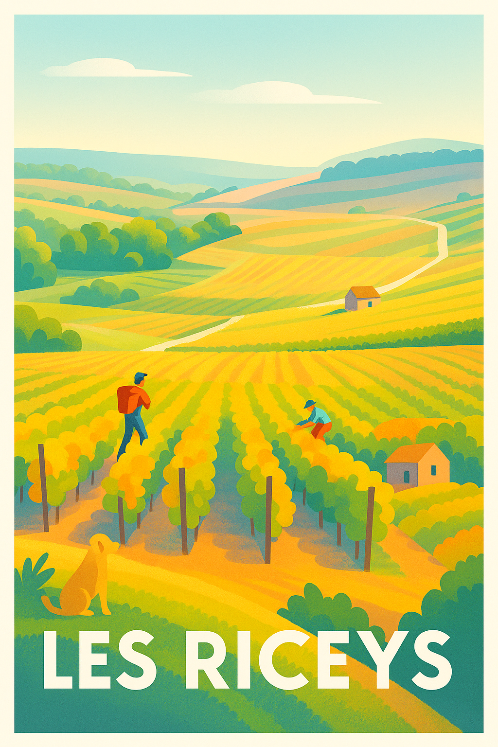 Affiche Les Riceys — L'Art de la Vigne en Champagne · poster d'art de Les Riceys