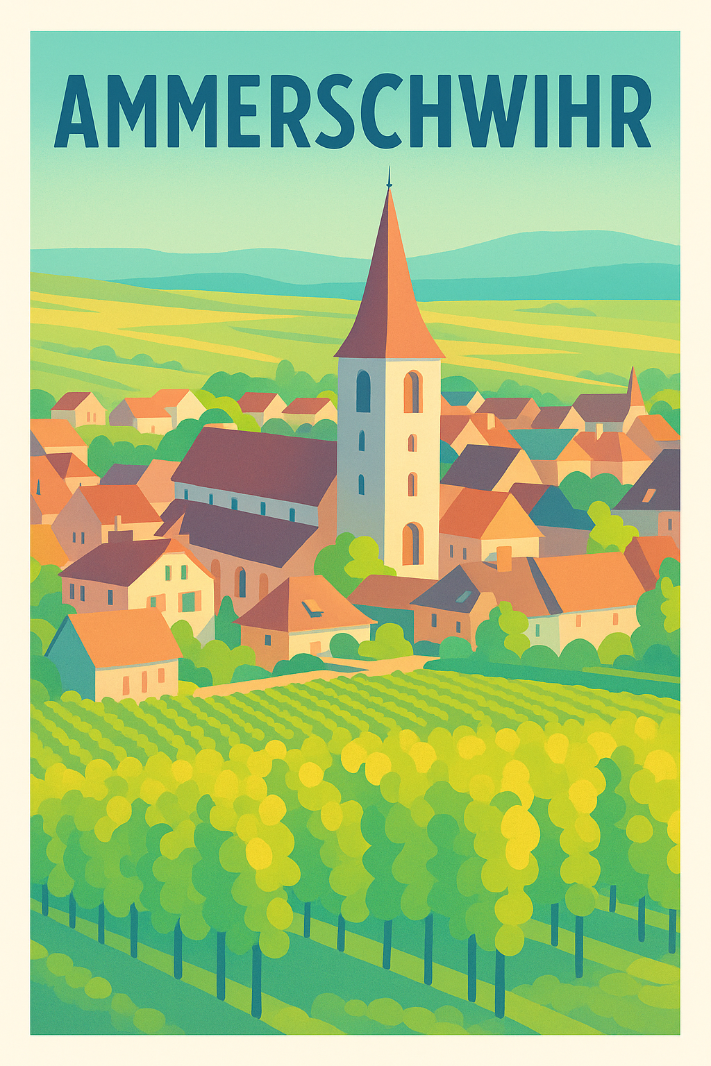 Affiche de Ammerschwihr - Charme et vignobles alsaciens en couleurs