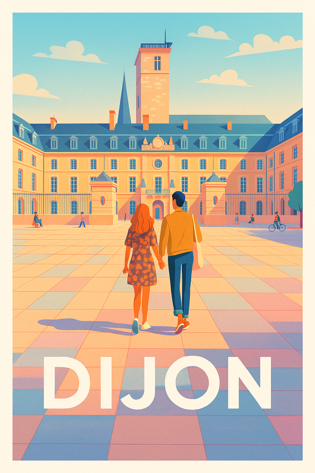 Affiche Dijon - Une balade romantique au cœur de la ville