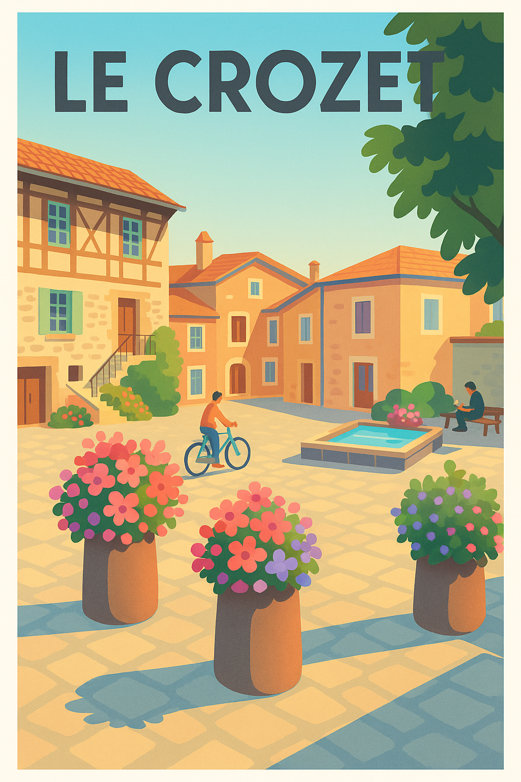 Affiche Le Crozet — Charme et Sérénité d’un Village Authentique · poster d'art de Le Crozet