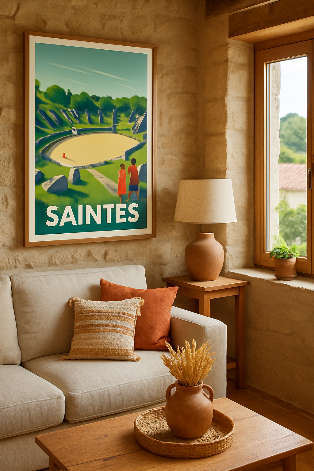 Mise en situation Affiche Saintes - Plongez au cœur de l'Histoire Antique