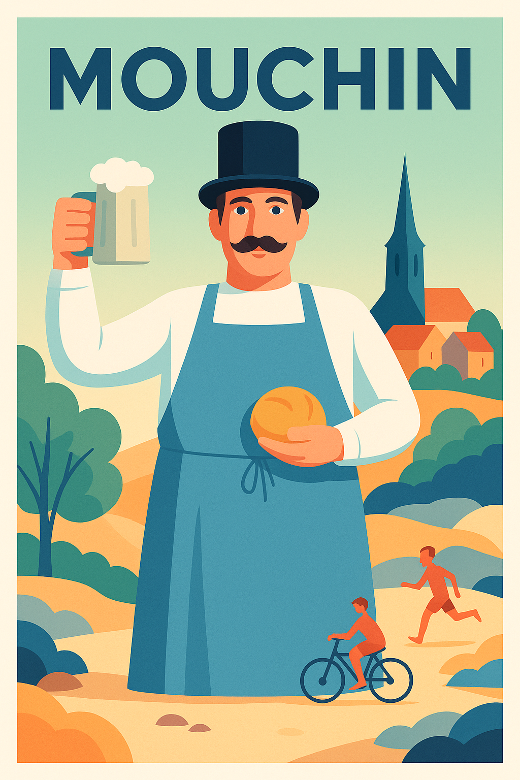 Affiche de Mouchin - L'art de vivre à la bière et au pain