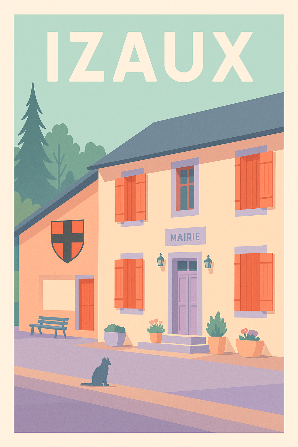 Affiche de Izaux - Charme authentique du village de montagne
