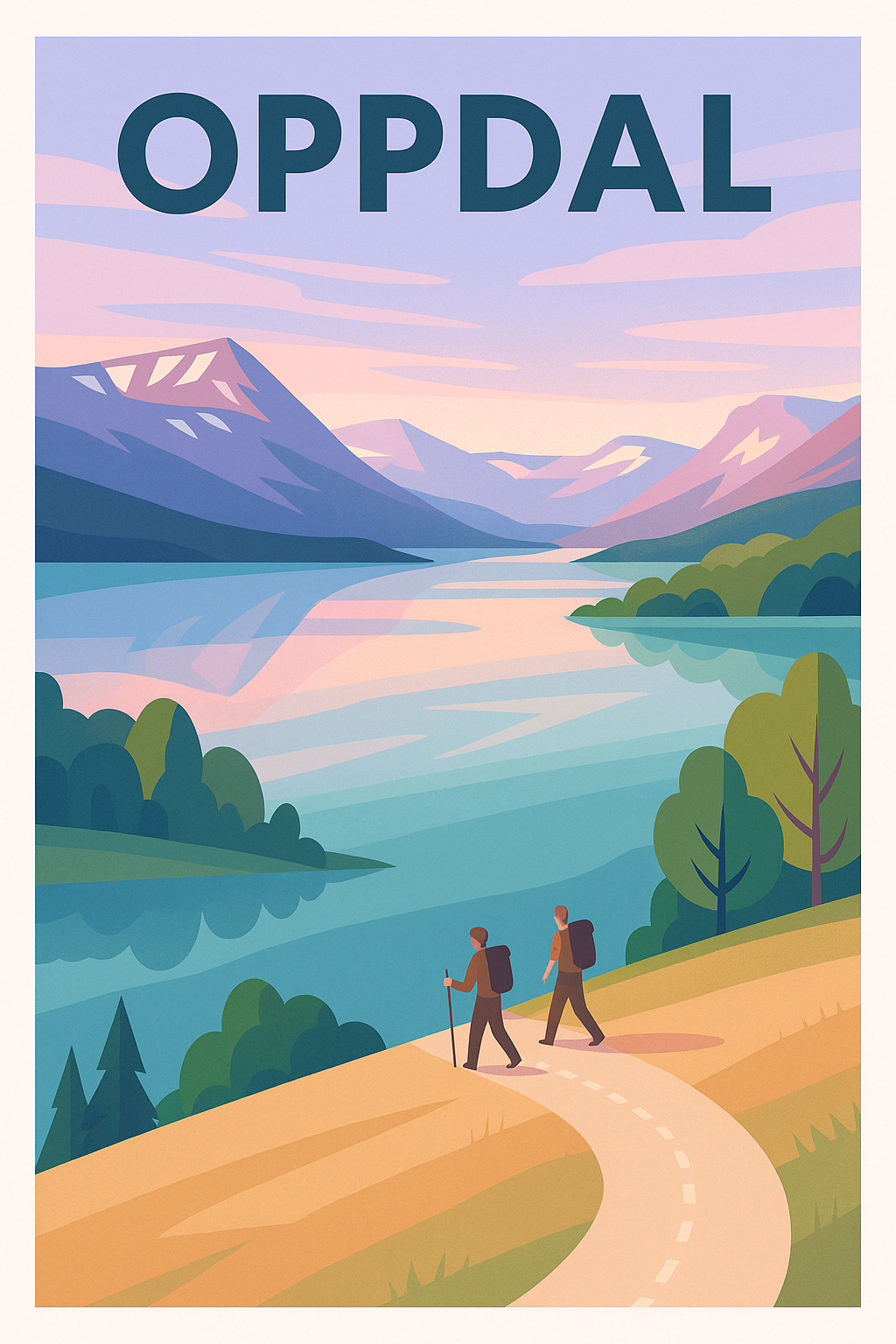 Affiche de Oppdal - Invitation à la randonnée au cœur des fjords