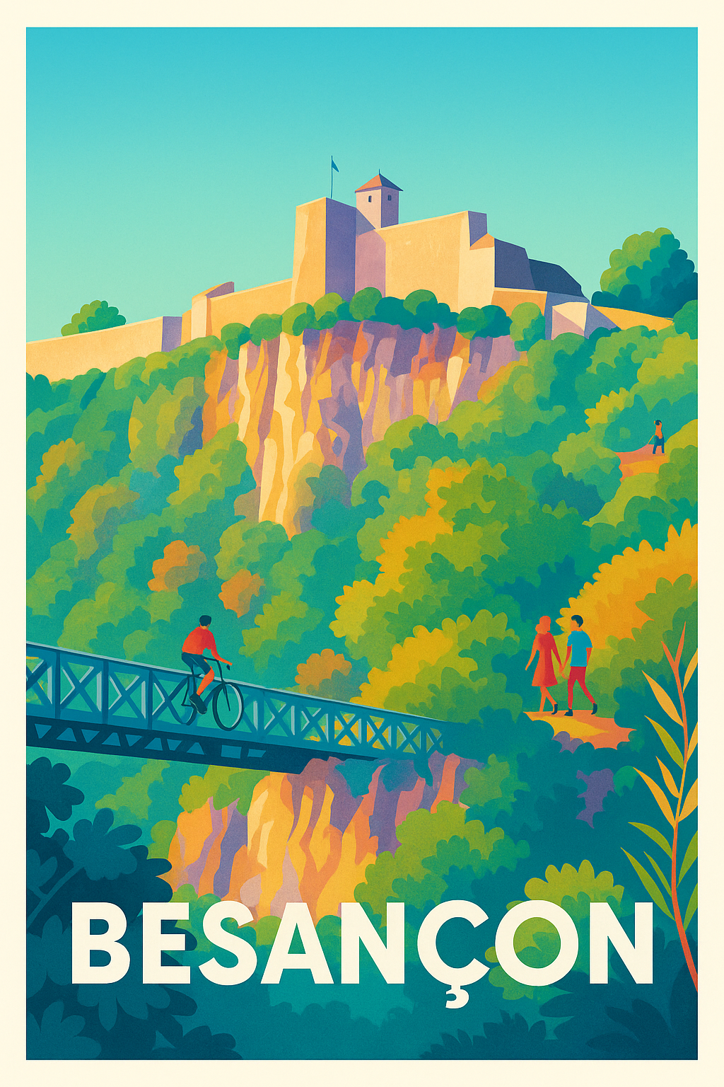 Affiche Besançon - La Citadelle et ses paysages enchanteurs