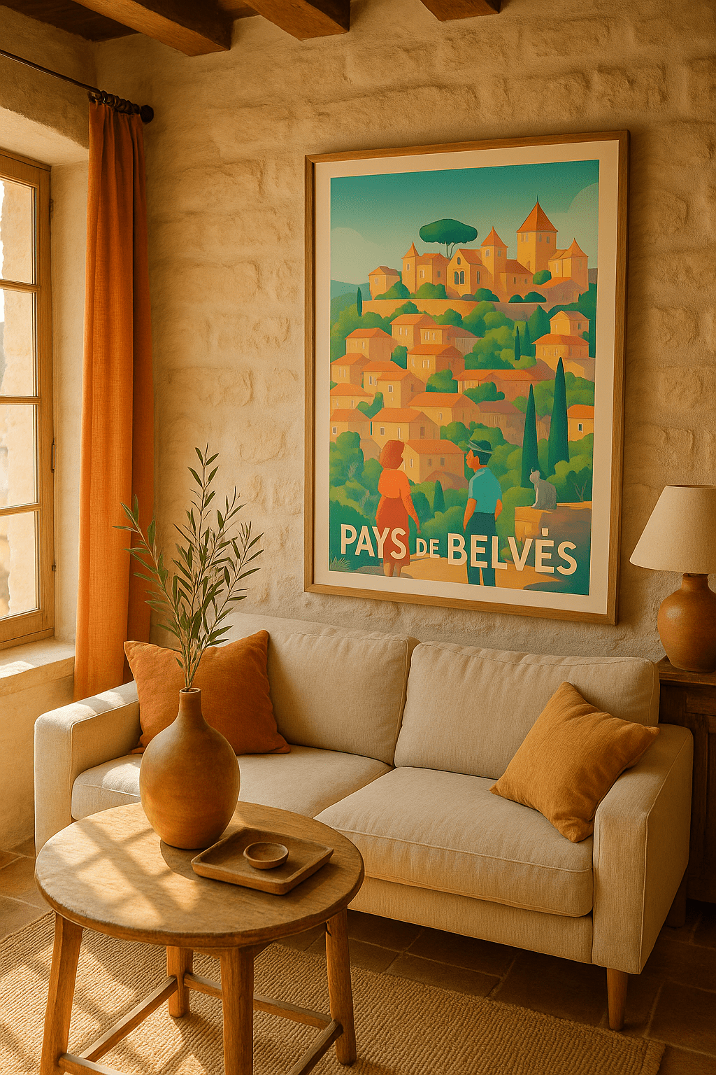 Dordogne France Affiche de Belvès - Charme authentique au cœur du Périgord