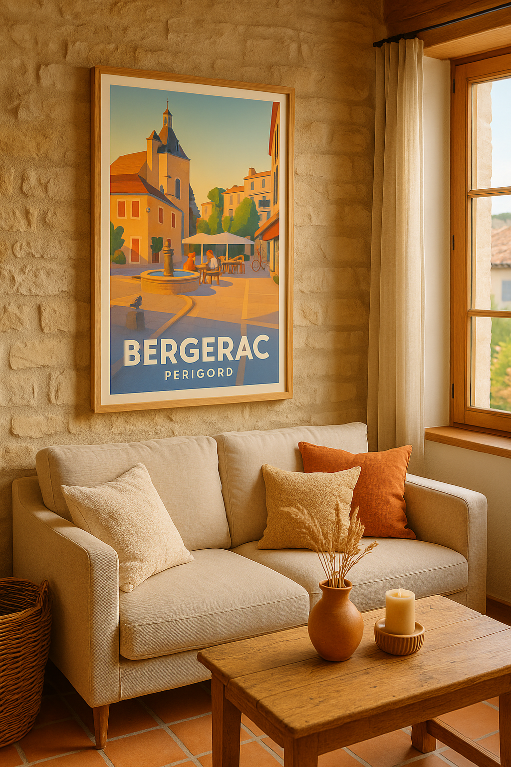 Dordogne France Affiche de Bergerac - Charme et douceur du Périgord