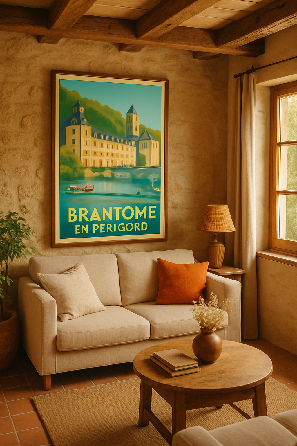 Dordogne France Affiche de Brantôme - Charme et douceur en Périgord