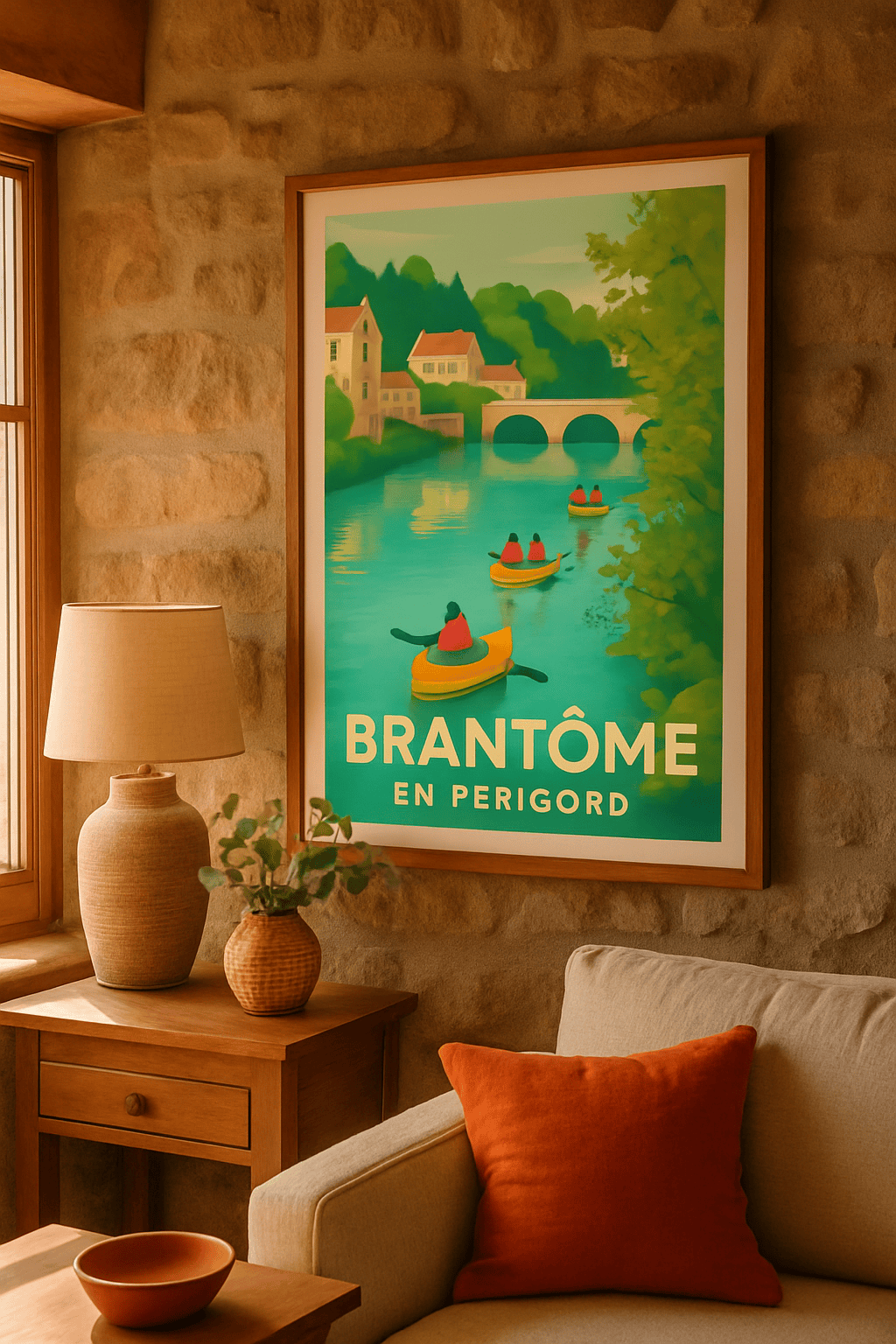 Dordogne France Affiche de Brantôme - Joyau paisible en Périgord