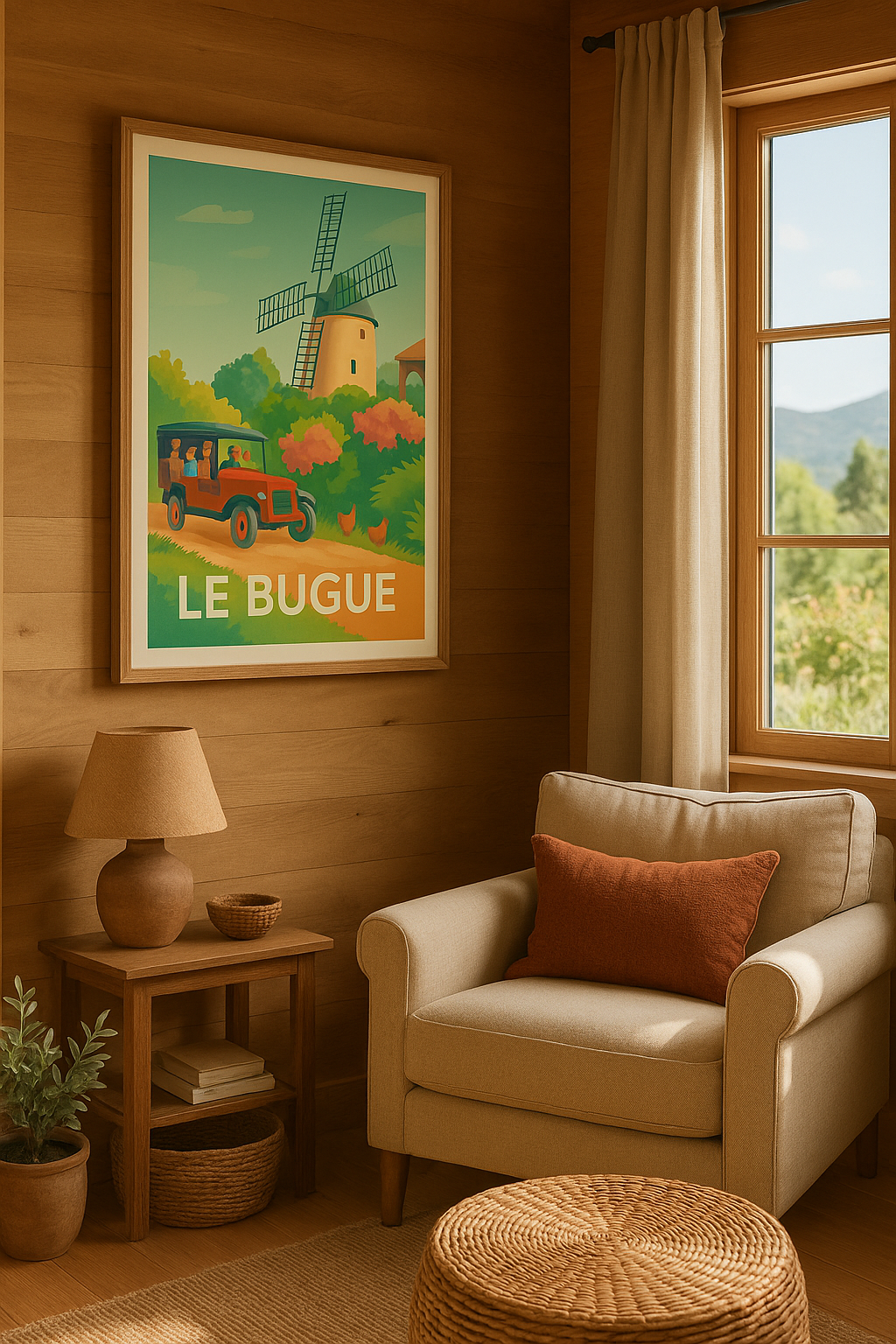 Dordogne France Affiche de Le Bugue - Charme bucolique et vintage