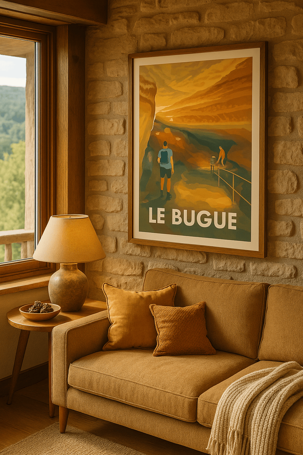Affiche Le Bugue — Évasion au cœur des grottes lumineuses · poster d'art de Le Bugue