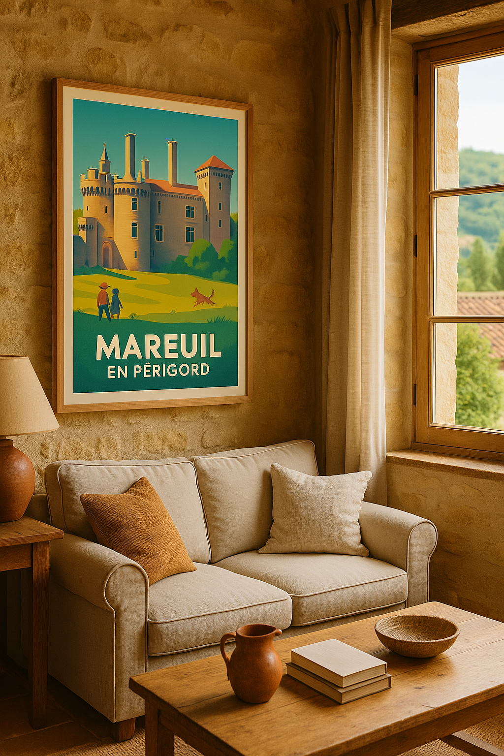 Dordogne France Affiche de Mareuil en Périgord - Charme et histoire au cœur du Périgord
