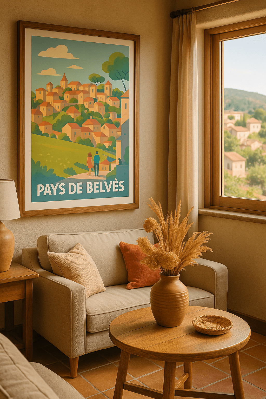Affiche Pays de Belvès — Charme intemporel en Dordogne · poster d'art de Pays de Belvès