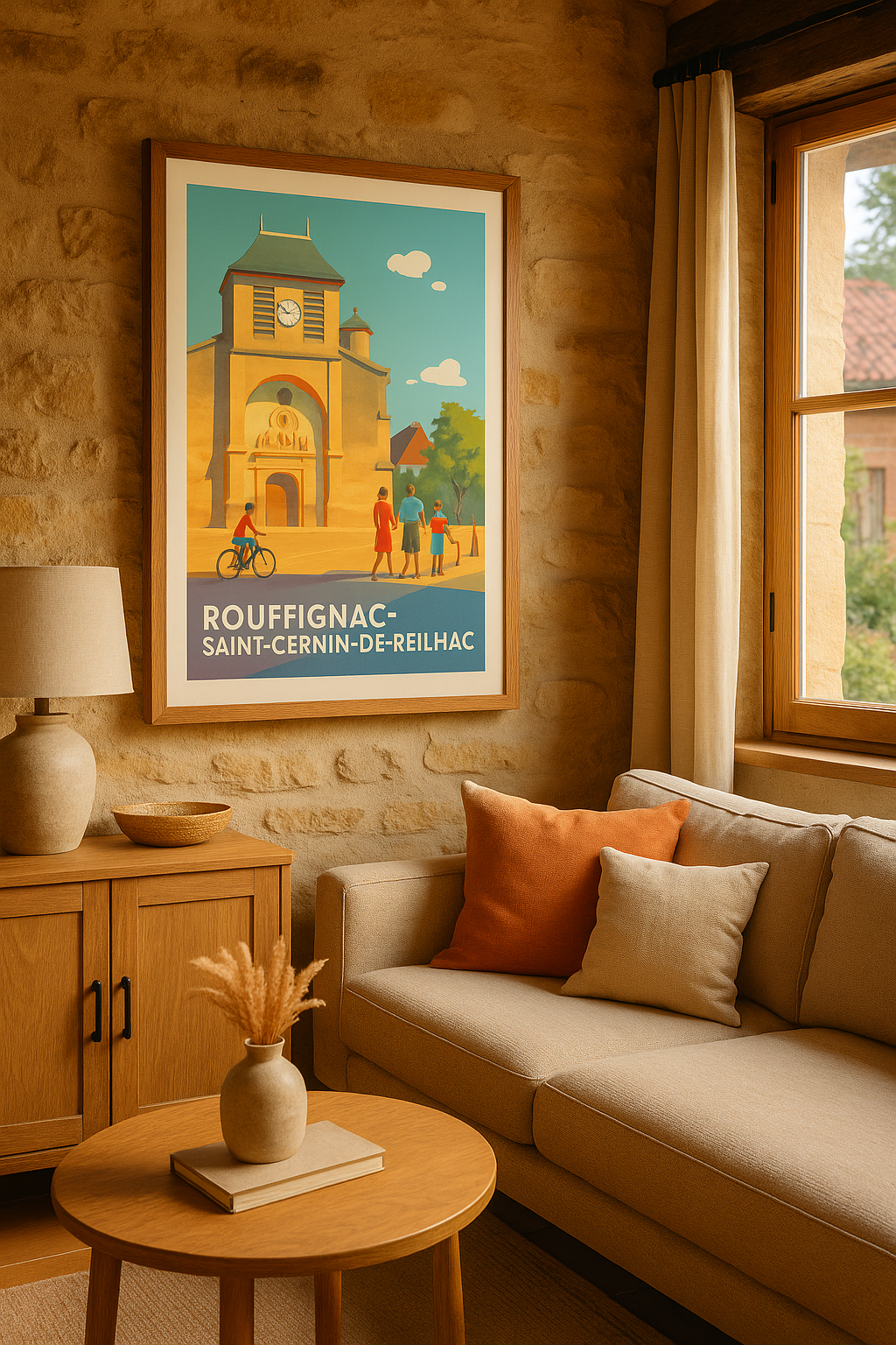 Dordogne France Affiche de Rouffignac-Saint-Cernin-de-Reilhac - Charme et Sérénité en Dordogne