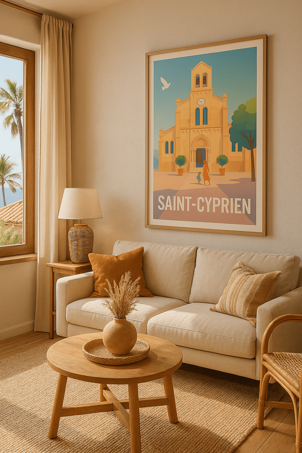 Affiche Saint-Cyprien — Charme et Sérénité au Cœur du Village · poster d'art de Saint-Cyprien