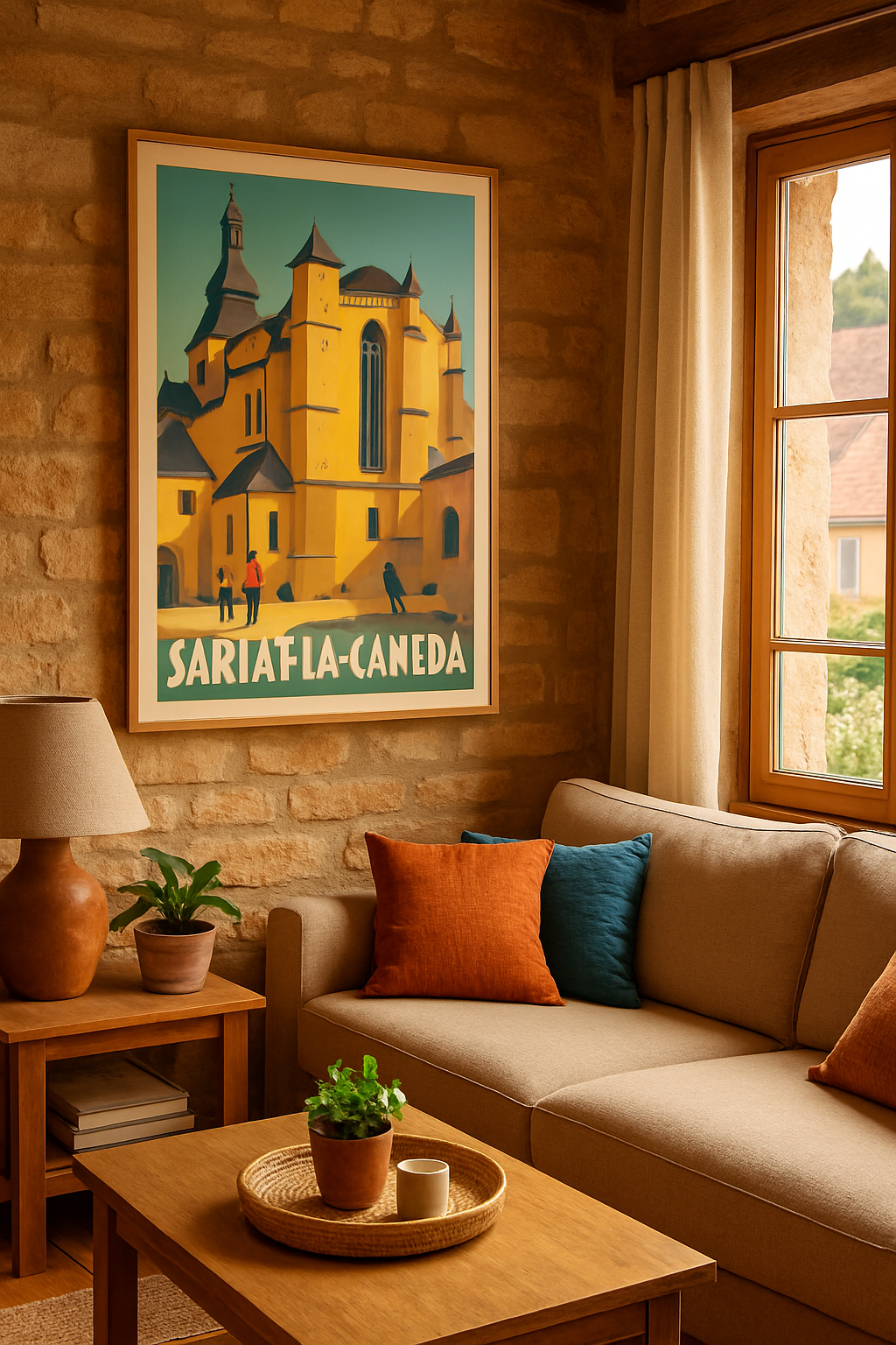 Affiche Sarlat-la-Canéda — Charme Médiéval et Sérénité · poster d'art de Sarlat-la-Canéda