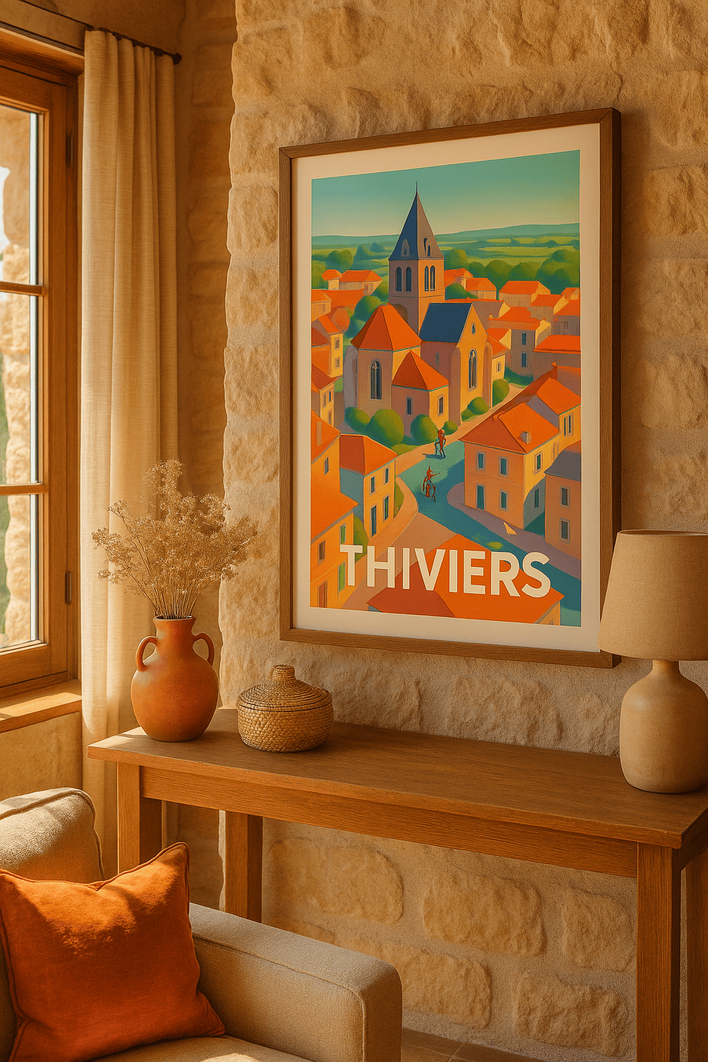 Affiche Thiviers — Charme et lumière au cœur du Périgord · poster d'art de Thiviers