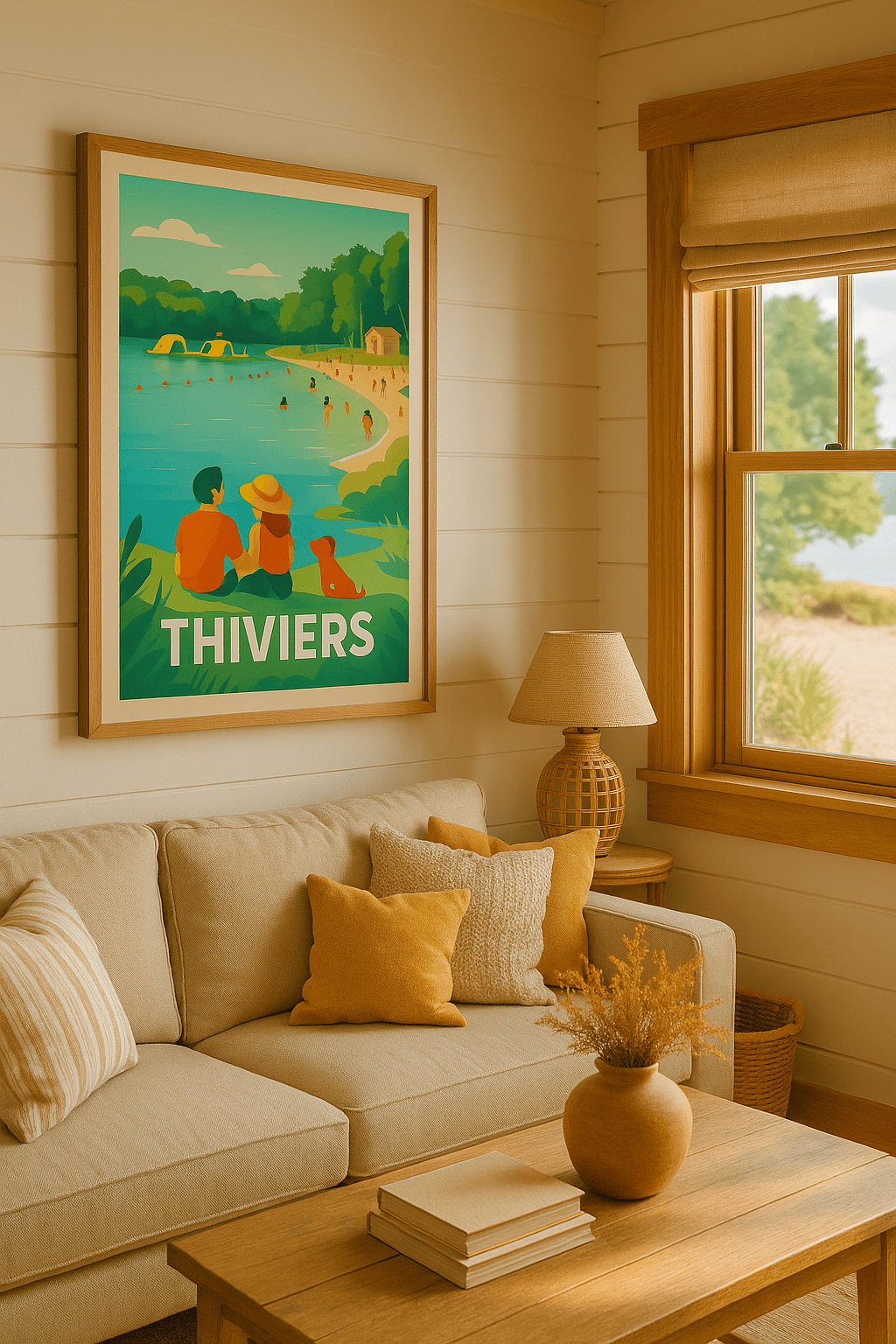 Dordogne France Affiche de Thiviers - Escapade estivale au bord de l'eau