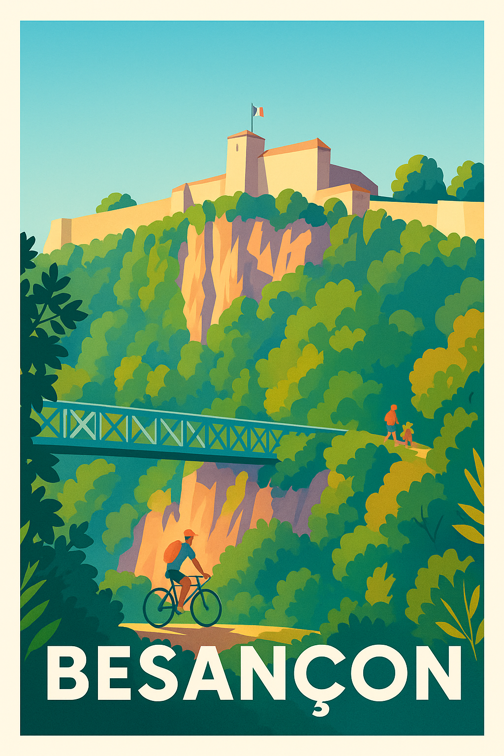 Dordogne France Pas de Cadre / 20 × 30cm Affiche de Besançon - Escapade nature et patrimoine
