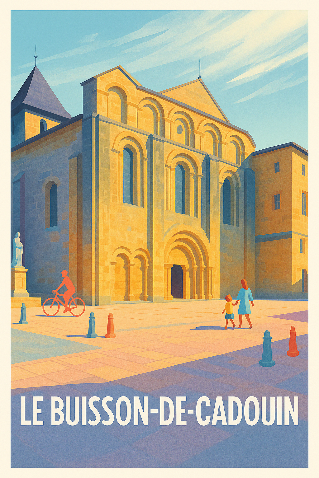 Dordogne France Pas de Cadre / 20 × 30cm Affiche de Le Buisson-de-Cadouin - Charme et Histoire en Lumière