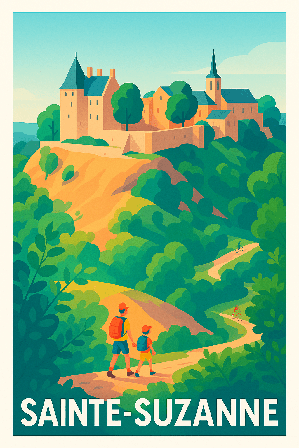 Doubs France Pas de Cadre / 20 × 30cm Affiche de Sainte-Suzanne - Escapade Nature et Patrimoine