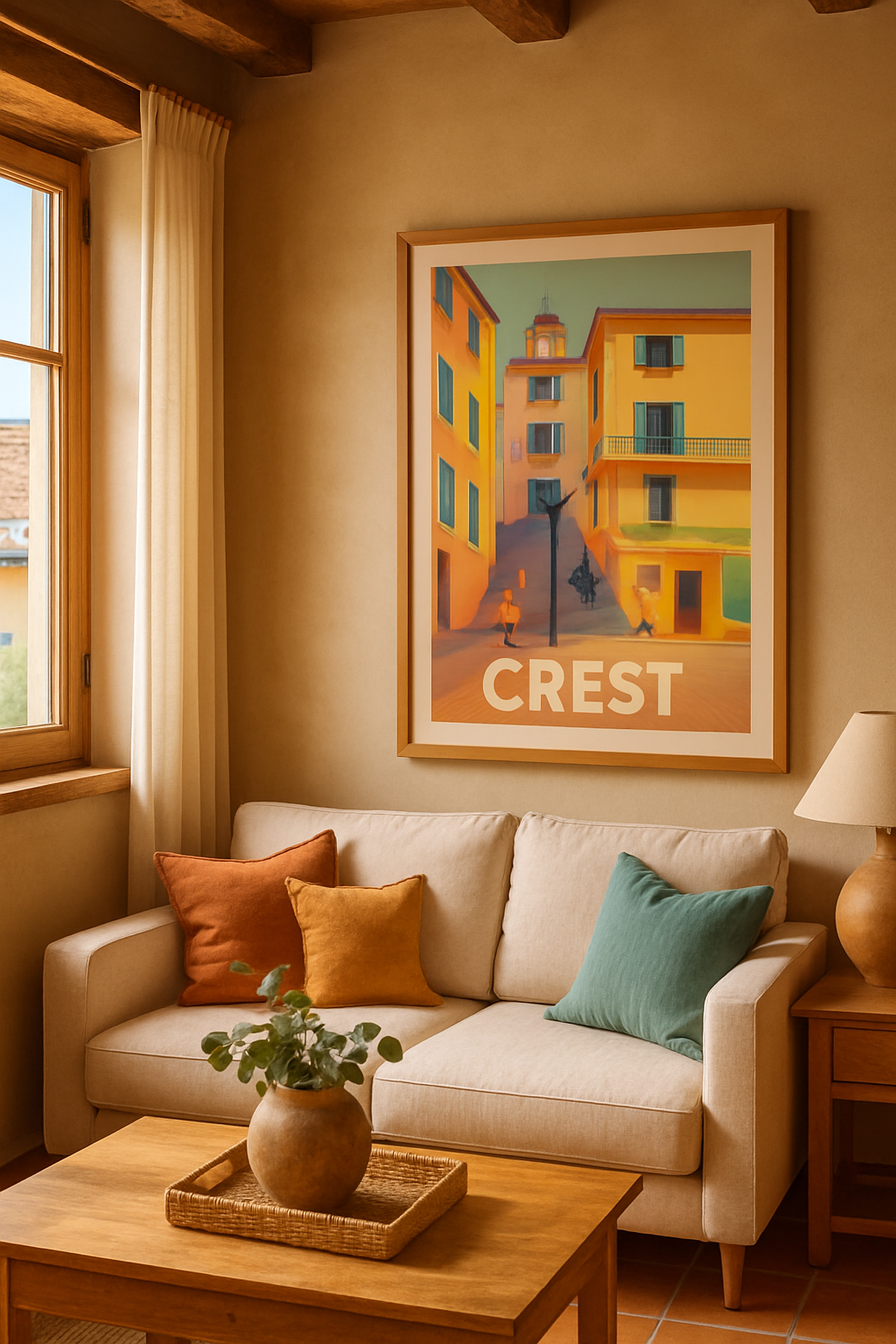 Drôme France Affiche de Crest - Charme et luminosité en Provence